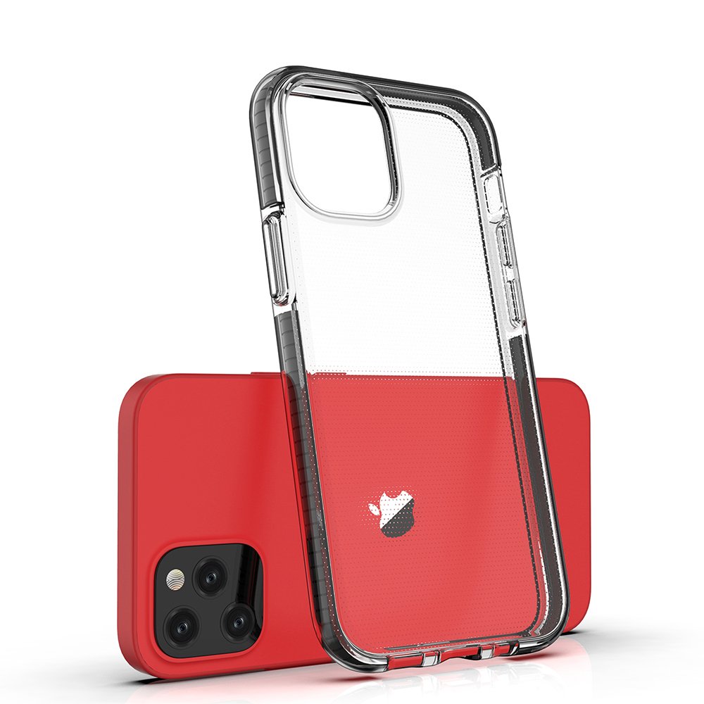 Étui Spring clear TPU pour Apple iPhone 12 Mini - Noir