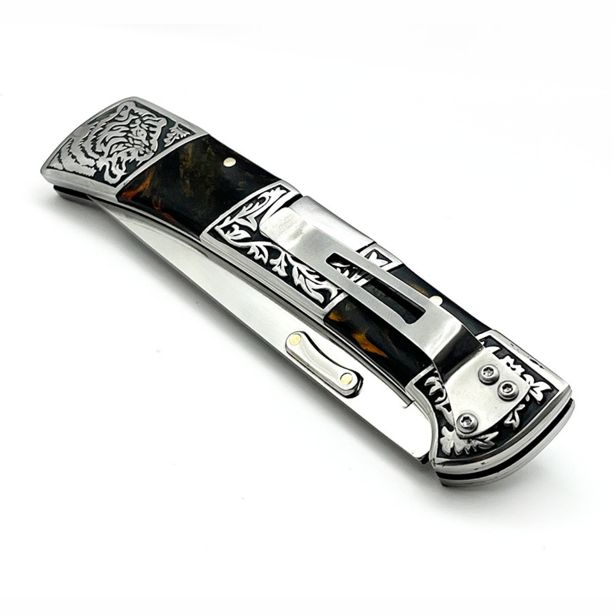 Couteau pliant outdoor B3159 - Noir / Marron / Argent