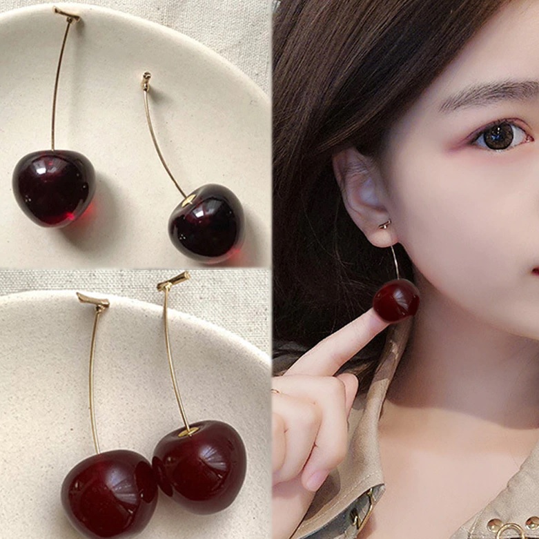 Boucles d'oreilles Cerise - Rouge