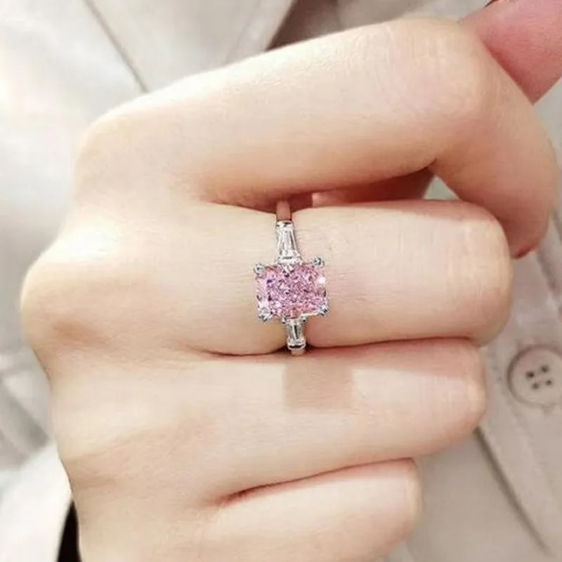 Bague DI-29930 - Argentée / Rose / 57mm