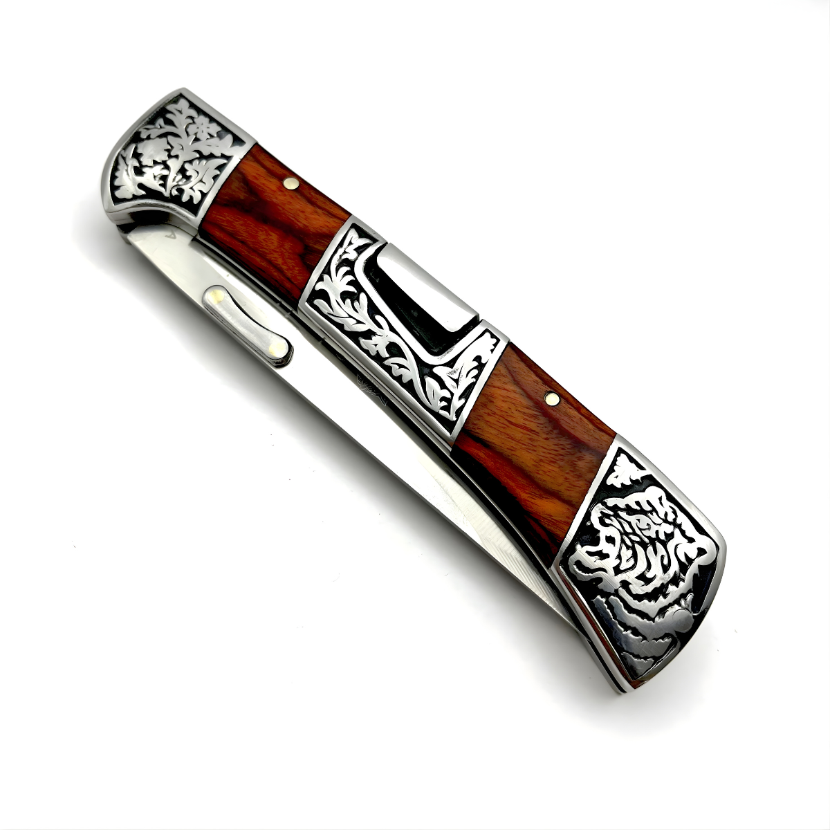Couteau pliant outdoor B3159 - Noir / Marron / Argent