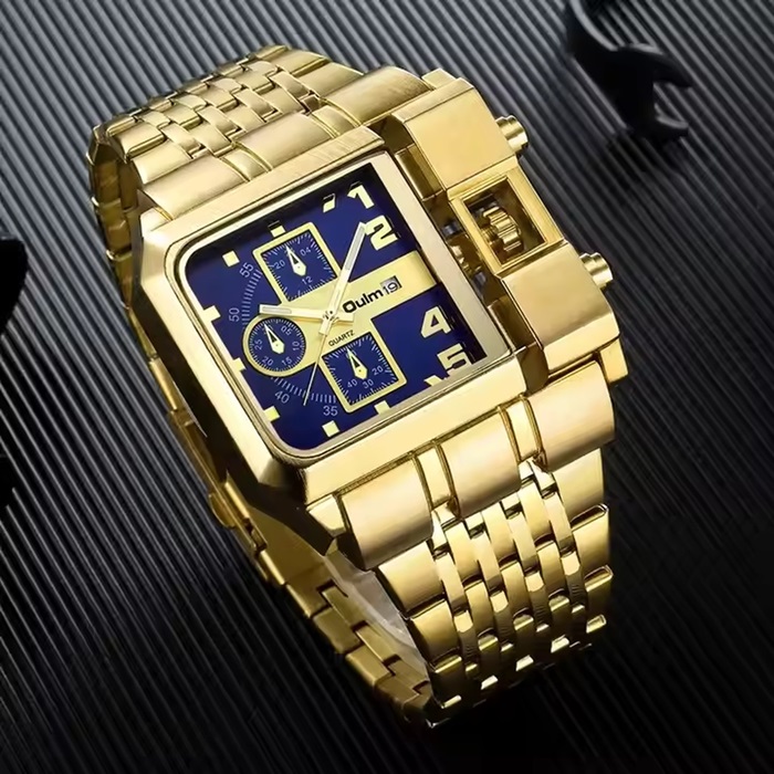 Montre de luxe avec bracelets BR-35530 - Or / Bleu