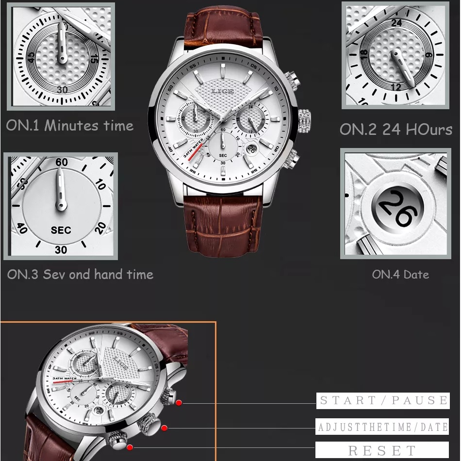 Montre LIGE EL-14625 - Bleu/Doré