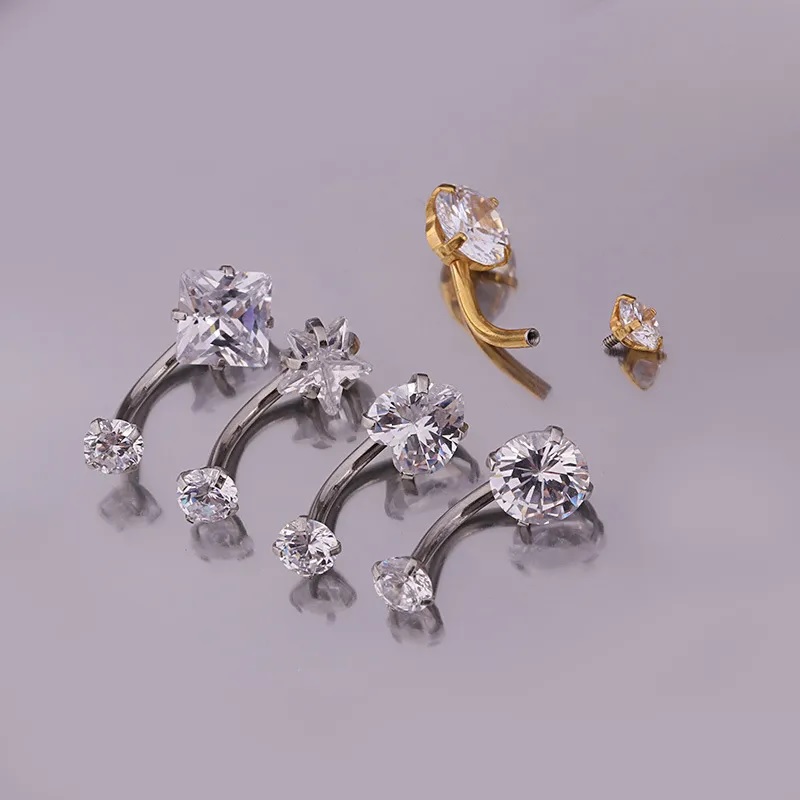 Boucle d'oreille piercing LI-23610 - Argenté / Cœur