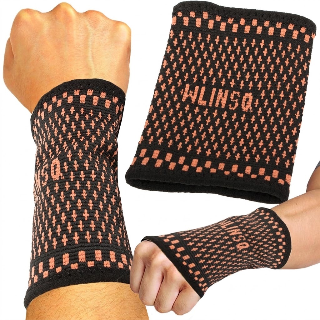 Bandage de Compression pour Poignet WA - 40435 - Noir / Rouge