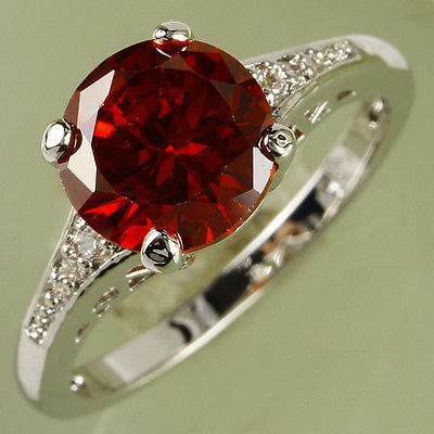Bague CO-1216 - Argenté / Rouge / 52mm