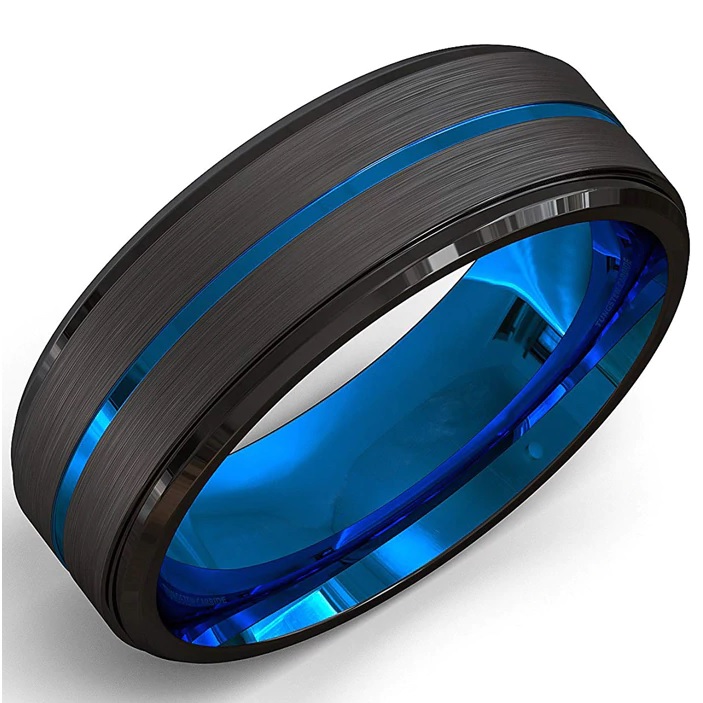 Bague AR-7139 - Noir / Bleu / 55mm