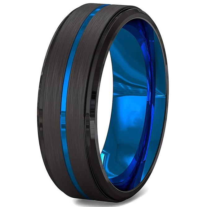 Bague AR-7139 - Noir / Bleu / 55mm