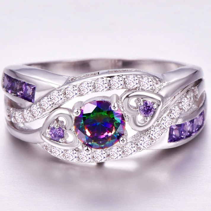 Bague CO-6456 - Argenté / Bleu / 52mm