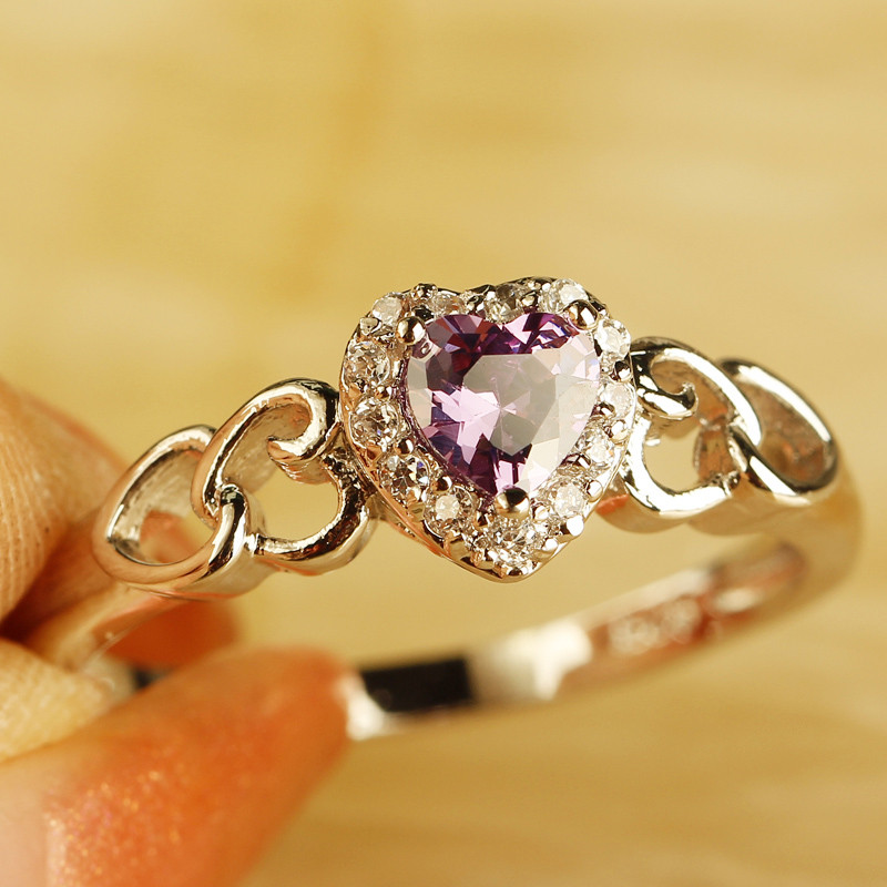 Bague HA-1616 - Argent / Violet / 62mm