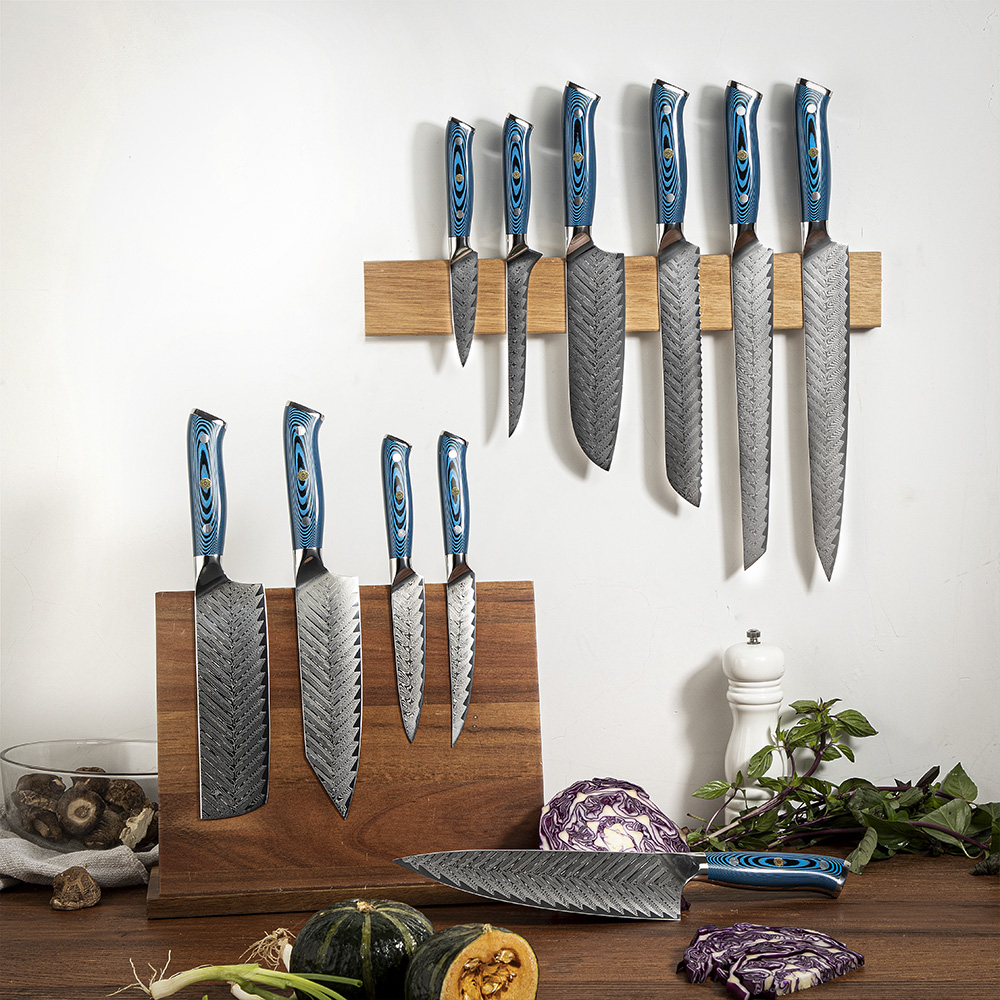 Couteau de cuisine damassé TU-37500 - Utility / Bleu