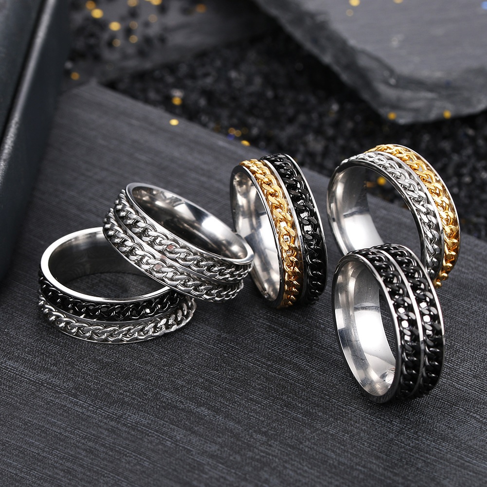 Bague WA-17064 - Noir / Argenté / 62mm
