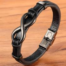Bracelet pour homme EN-28213 - Noir / 21cm