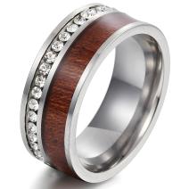 Bague TR-17018 - Argenté / Marron / 59mm