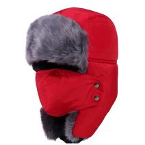 Bonnet d'hiver en fourrure - Rouge