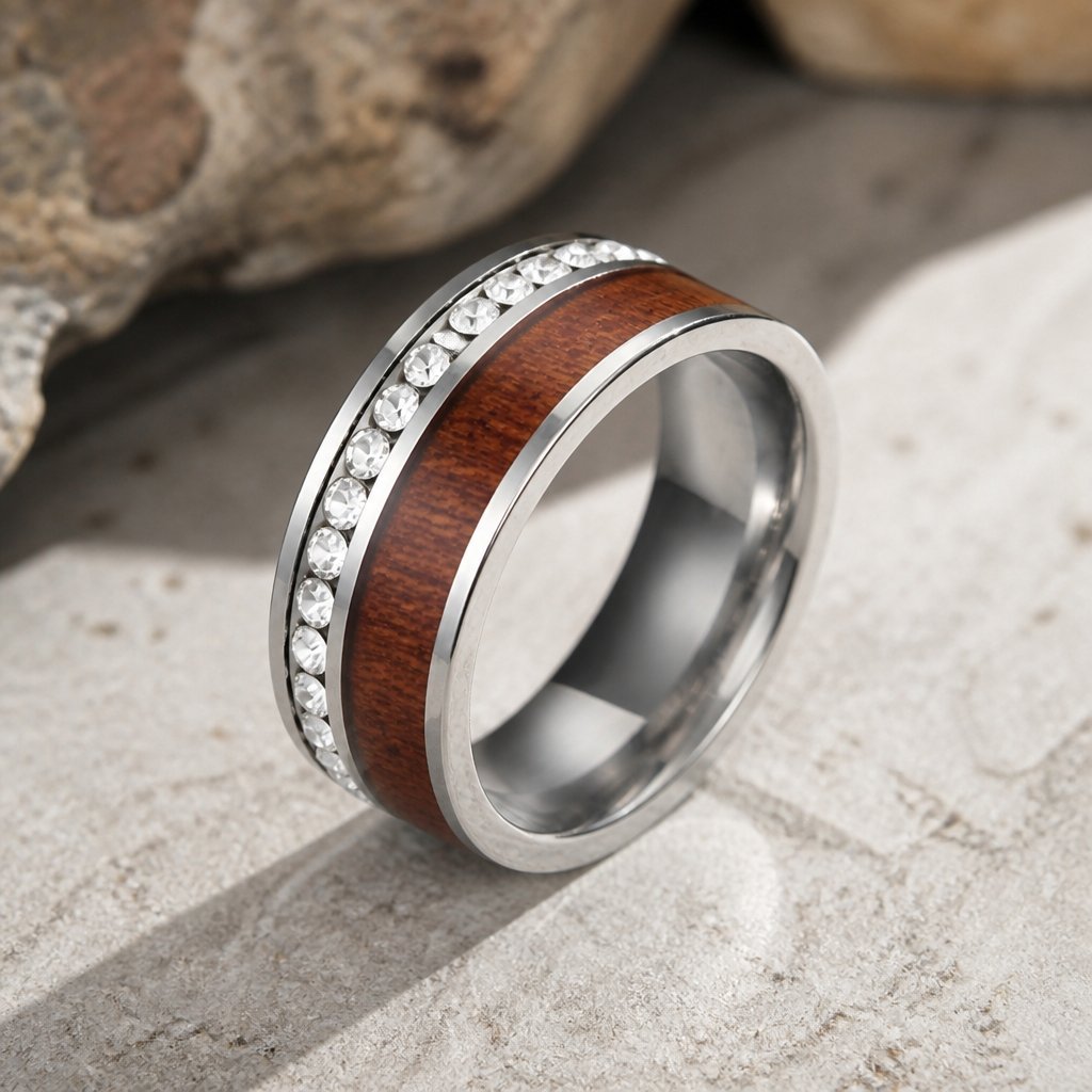 Bague TR-17021 - Argent / Marron / 67mm