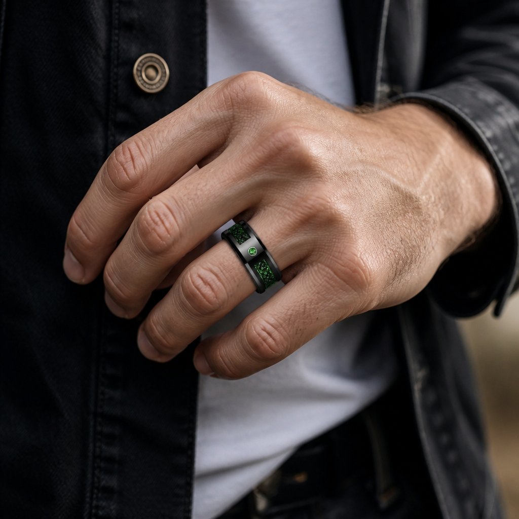 Bague GA-31907 - Noir / Vert / 55mm
