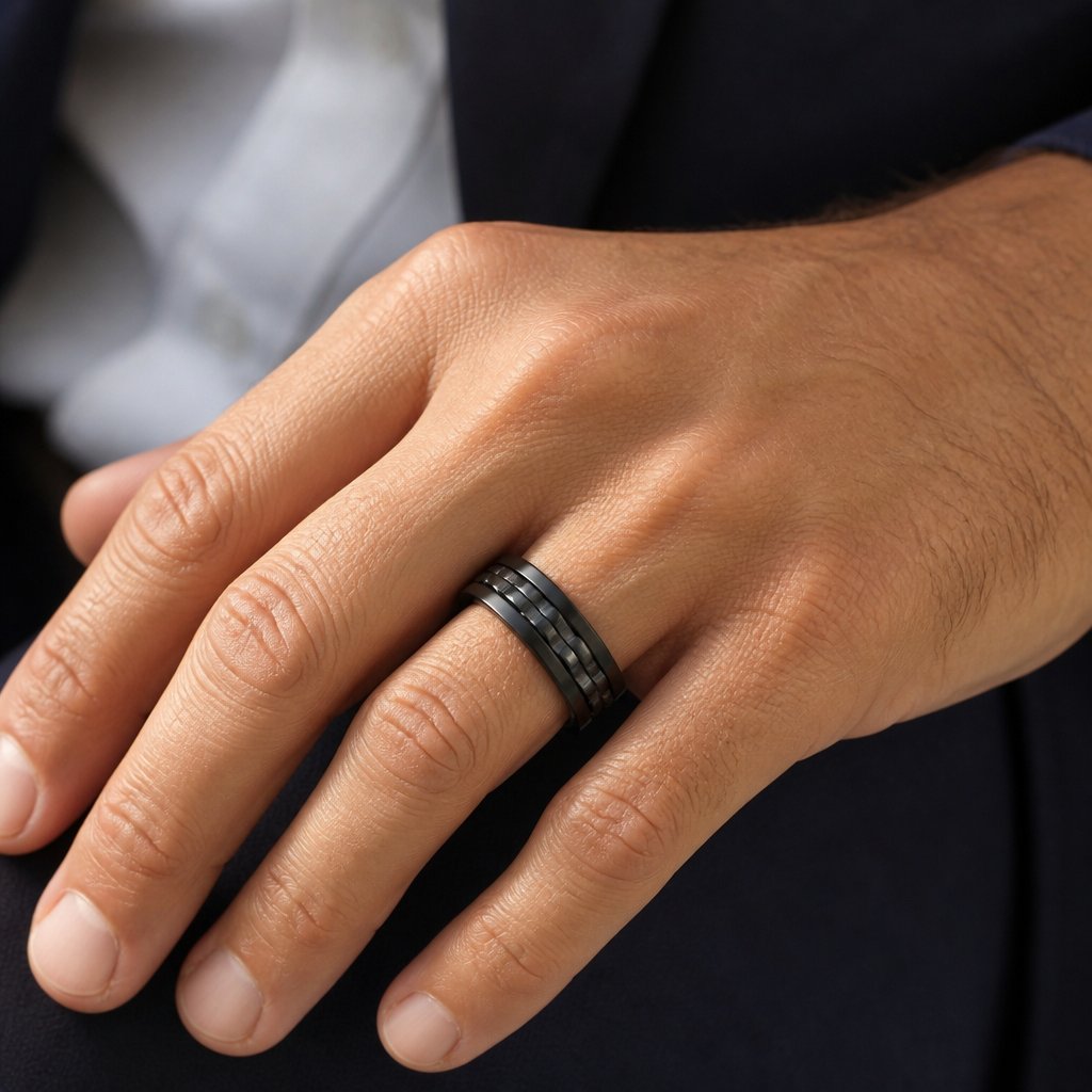 Bague IK-32059 - Noir / 59mm