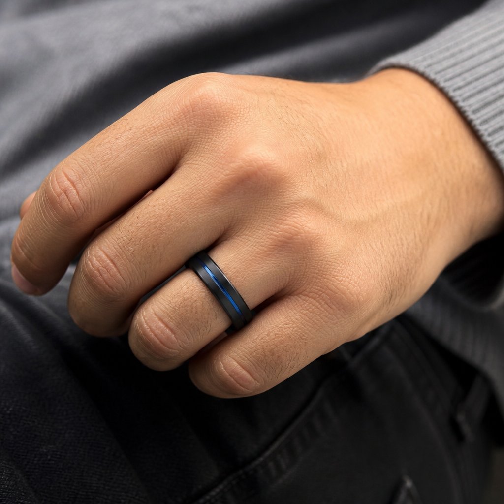 Bague DA-32462 - Noir / Bleu / 65mm