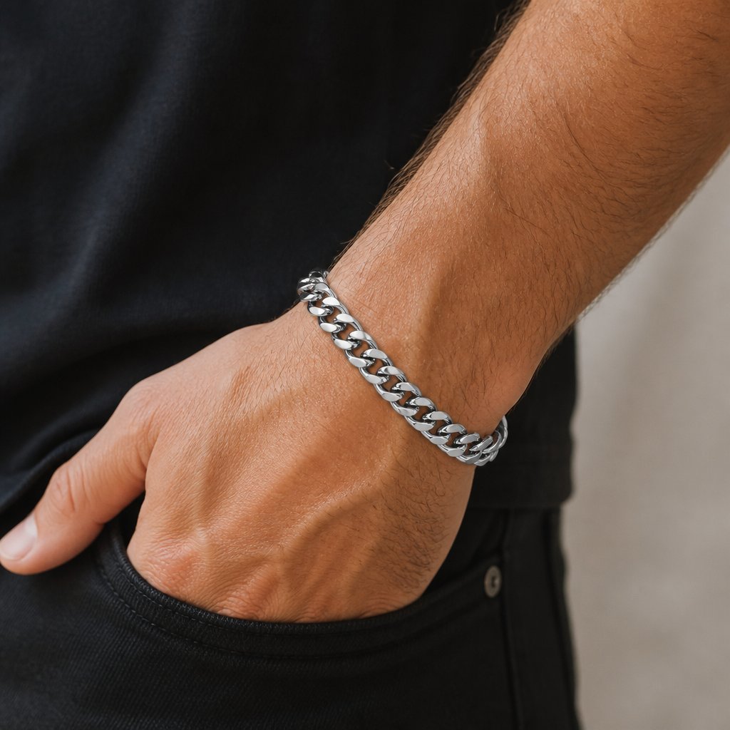 Bracelet TO-34786 - Argenté / 18+5cm / 11mm