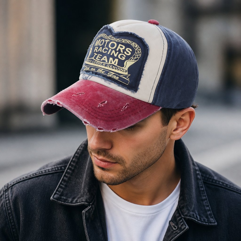 Casquette MO-3825 - Bleue / Rouge