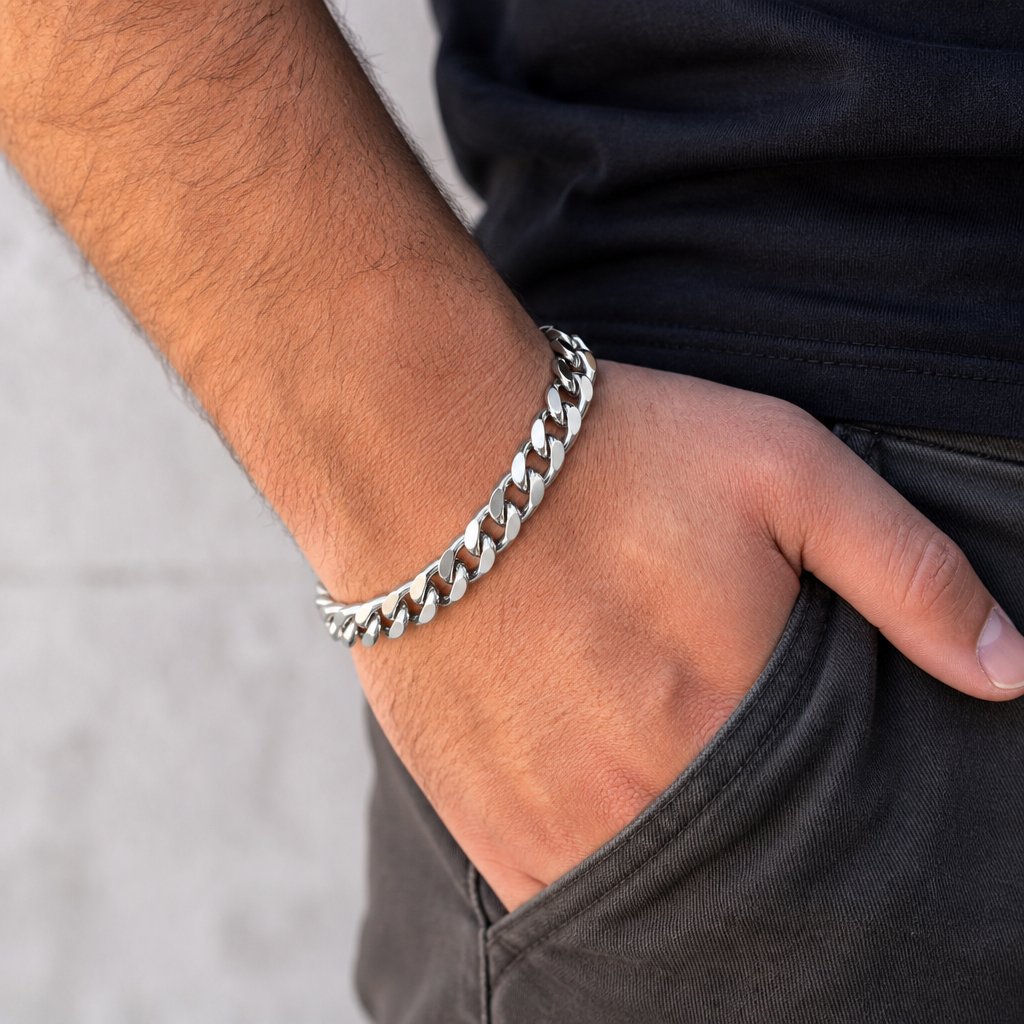 Bracelet TO-38984 - Argent / 22,5+5cm / 9mm