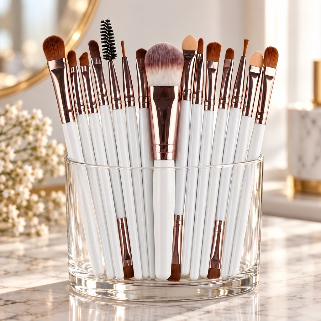 Pinceaux de maquillage LO-4519 - Blanc