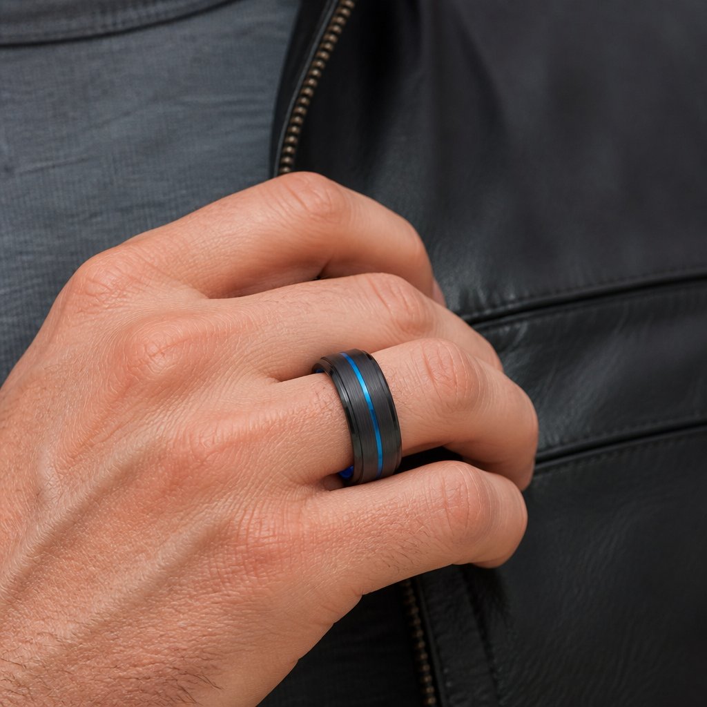 Bague AR-7140 - Noir / Bleu / 57mm