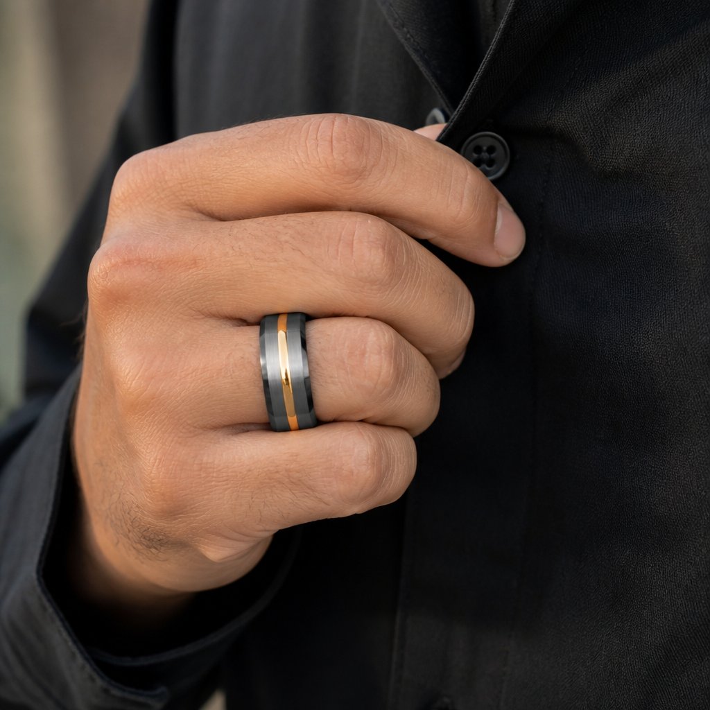 Bague AR-7153 - Argenté / Doré / 69mm